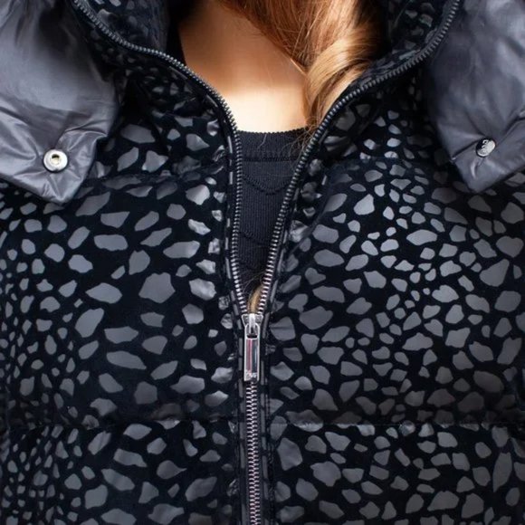 Diane Von Furstenberg Winter Coat, Black Down Puffer Jacket - Picture 4 of 8